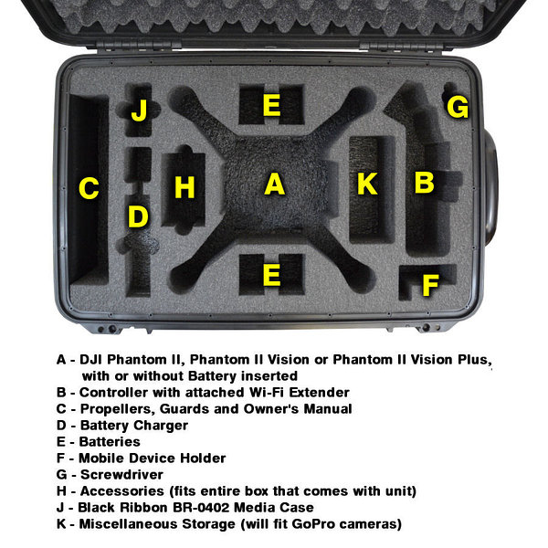 Кейс алюминиевый для DJI Phantom 3 с защитой пропеллеров, купить в интернет-магазине eXcam