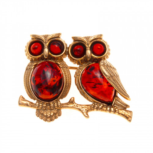 Серебряная брошь с янтарём коньячным Darvin 927042135aa