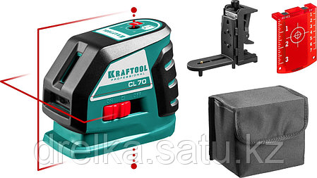 KRAFTOOL CL-70 #2 нивелир лазерный, 20м/70м, IP54, точн. +/-0,2 мм/м, держатель, питание 4хАА, в коробке, фото 2