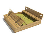 Песочница раскладная, с лавочками со спинками, фото 2