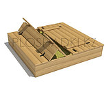 Песочница раскладная, с лавочками со спинками, фото 3