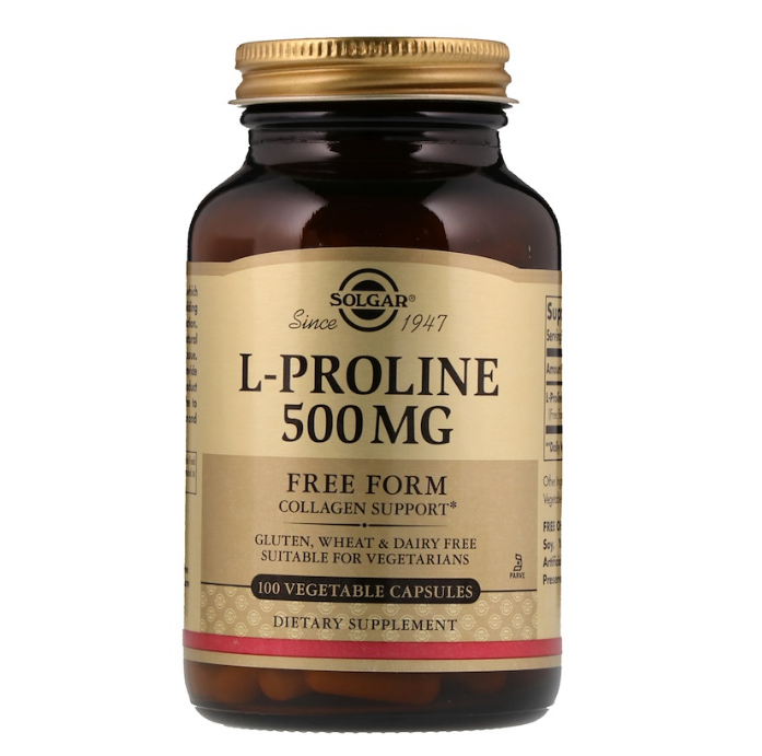 Solgar, L-Proline, 500 mg, 100 Vegetable Capsules
