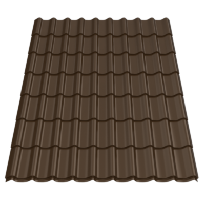 Металлочерепица Норман Шоколадно-коричневый (RAL8017), фото 2