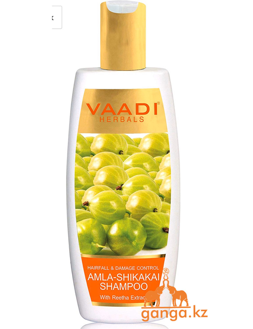 Шампунь с амлой ,шикакаем и ритхой (Amla-shikakai with reetha extract shampoo VAADI Herbals), 350 мл
