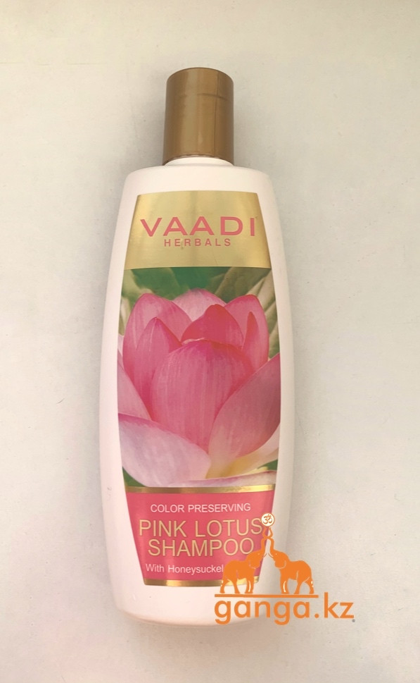 Шампунь для окрашенных волоc с розовым лотосом и жимолостью (Pink lotus shampoo VAADI Herbals), 350 мл
