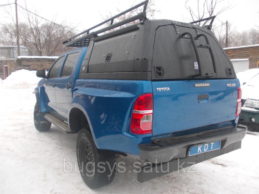 Багажник с боковыми бортами и спойлером для кунга/каркаса грузового алюминиевый - Toyota Hilux - фото 4 - id-p73741758