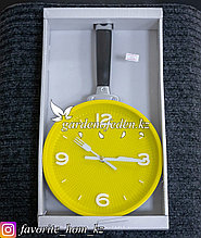 Часы настенные "Сковорода". Материал: Пластик. Цвет: Желтый.