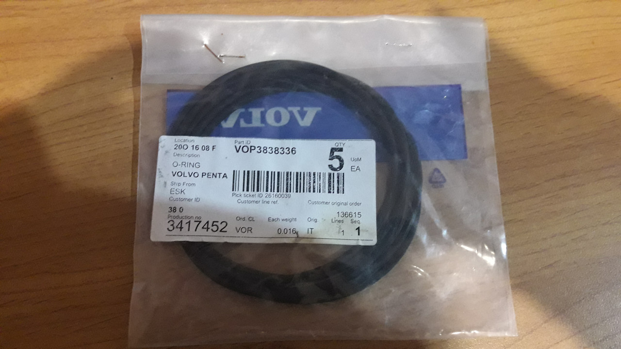 3838336Volvo Penta O-ring Прокладка