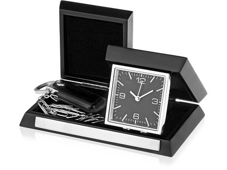 Часы настольные Линкольн, черный/серебристый (Р), фото 2