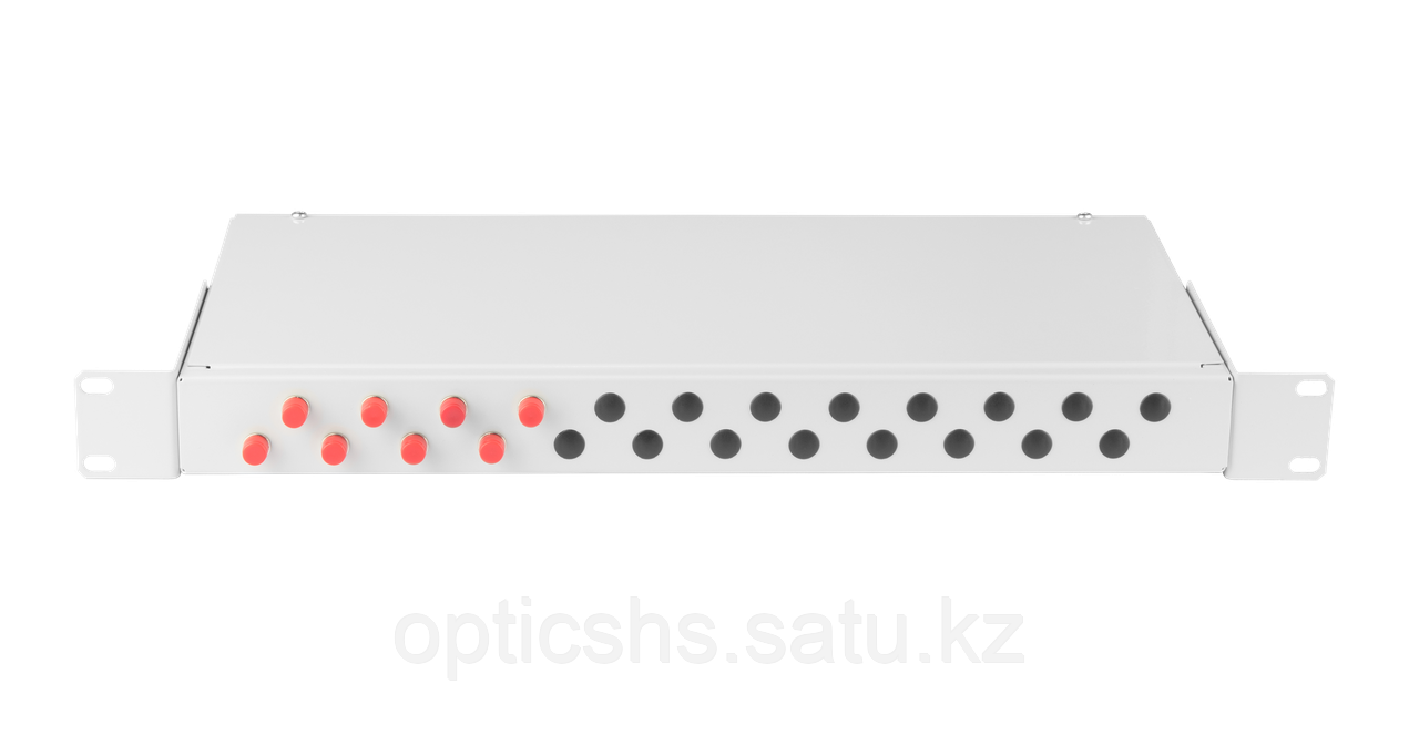 Оптический кросс 19", 1U, укомплектованный на 8 портов FC/UPC