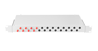 Оптический кросс 19", 1U, укомплектованный на 12 портов FC/UPC