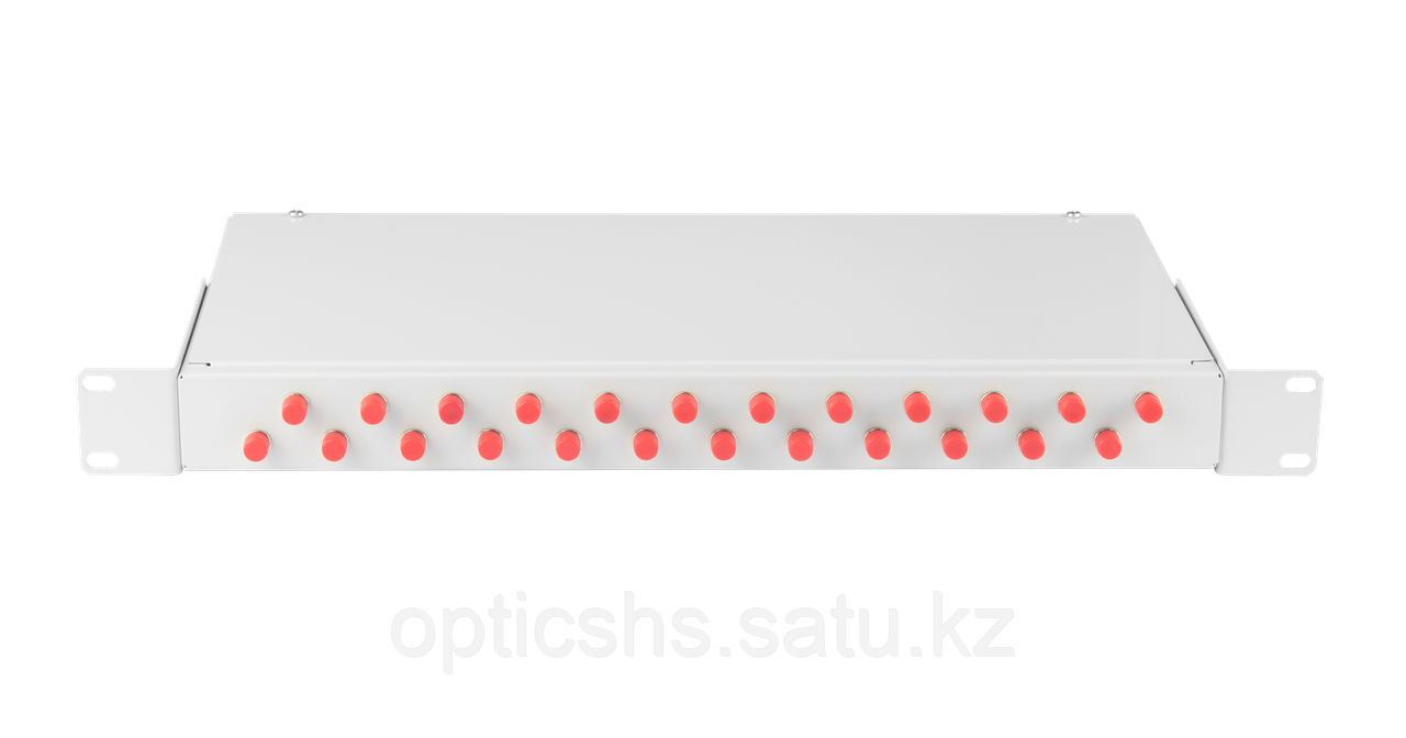 Оптический кросс 19", 1U, укомплектованный на 24 портов FC/UPC