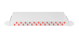 Оптический кросс 19", 1U, укомплектованный на 24 портов FC/UPC