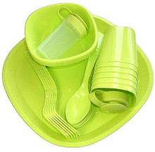 Набор посуды в боксе для пикника Bita на 6 персон {48 предметов} (Зеленый), фото 2