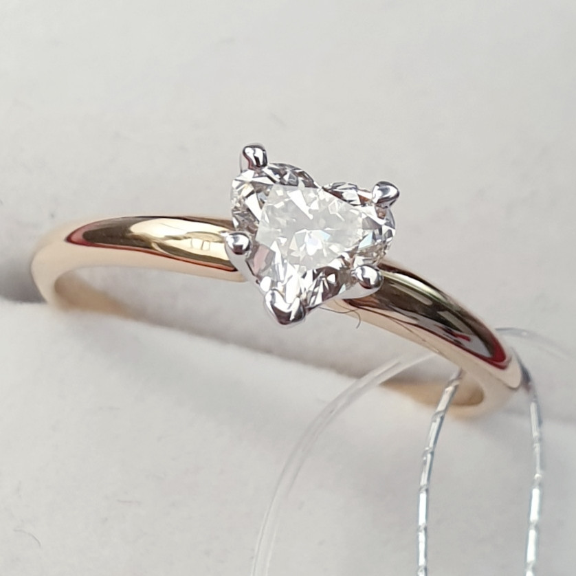 Сертификат GIA 0,44Сt L/VS2 VG-Cut Золотое 14K кольцо с бриллиантом