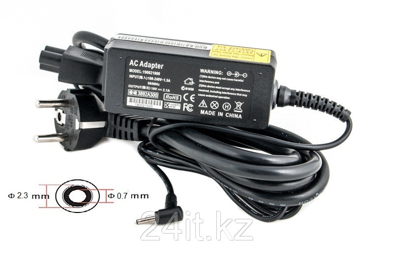 Блок питания для ноутбуков PowerPlant ASUS 220V, 19V 40W 2.1A (2.3*0.7)