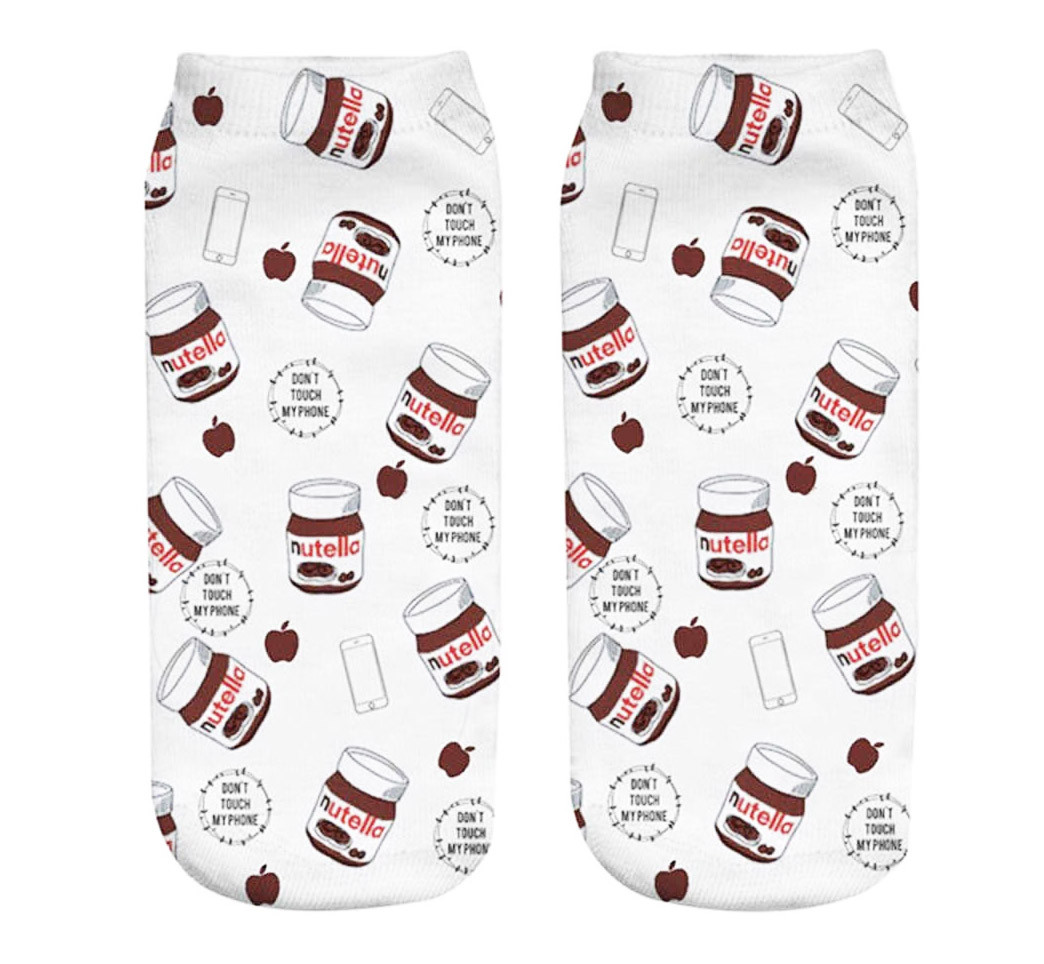 Носки укороченные с 3D рисунком Nutella короткие носочки с цветным принтом - фото 2 - id-p73818435