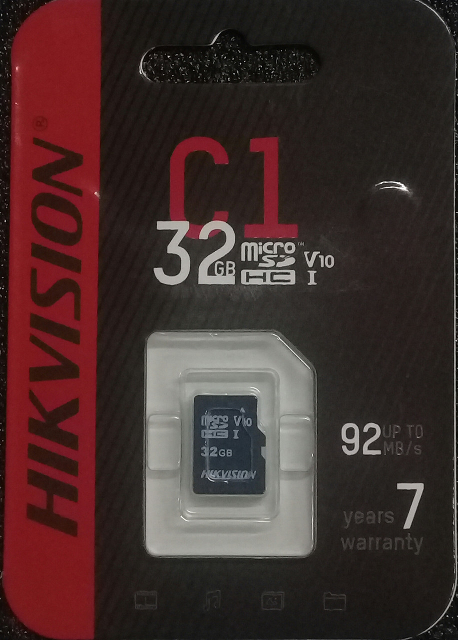 HS-TF-C1/32G Карта памяти HIKVISION microSDHC 32GB Class10 более 300 циклов - фото 1 - id-p73454286