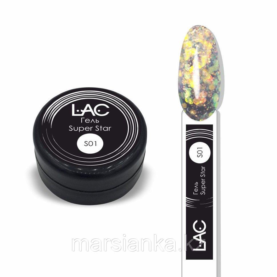 Глиттер-гель LAC Super Star S01, 9мл