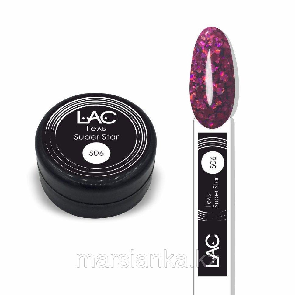 Глиттер-гель LAC Super Star S06, 9мл