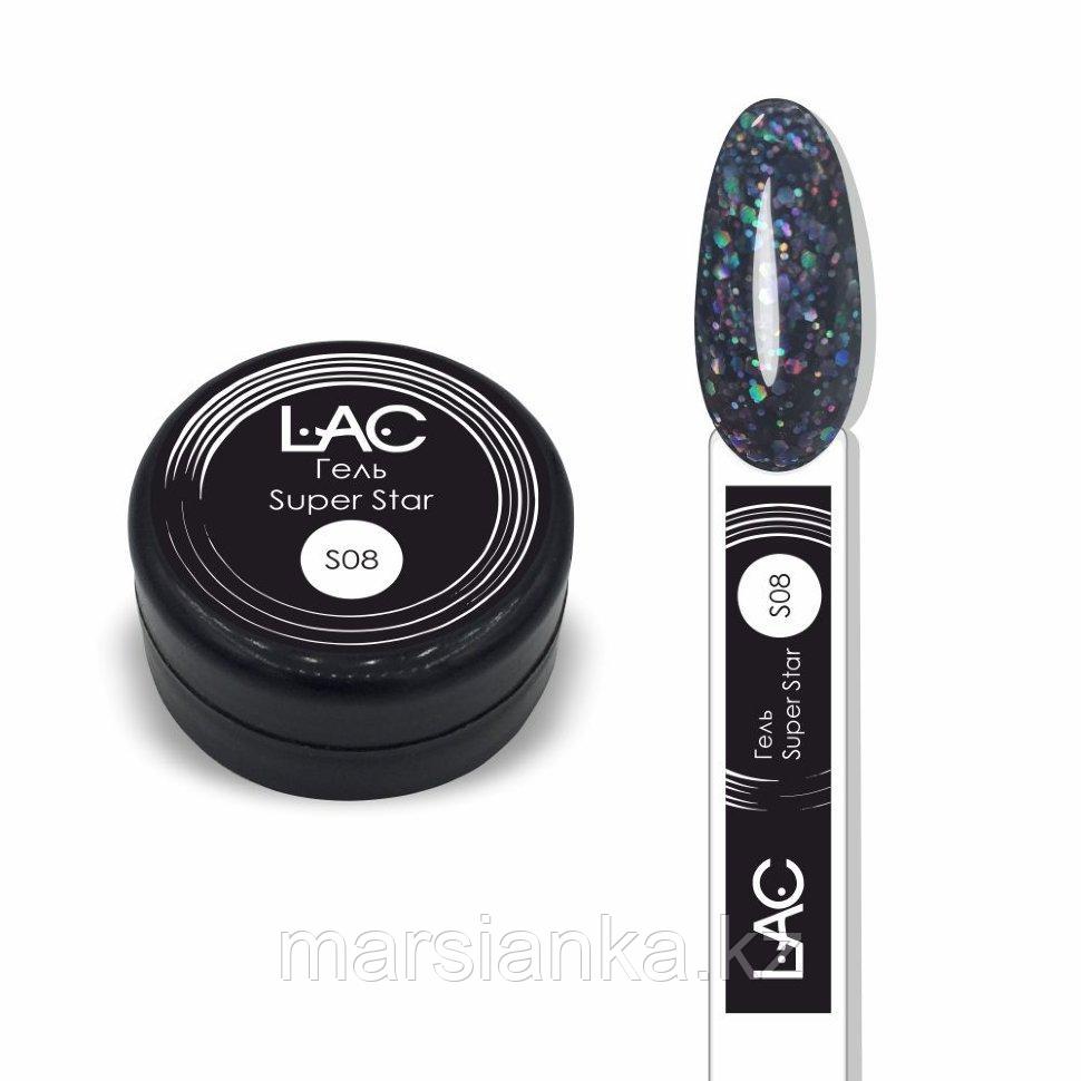 Глиттер-гель LAC Super Star S08, 9мл
