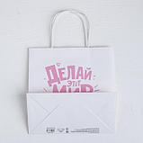 Пакет подарочный «Делай этот мир лучше», 22 × 22 × 11 см, фото 3