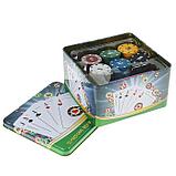 Покер, набор для игры (карты 54 шт, фишки 120 шт с/номин.) 15х15 см, микс, фото 3