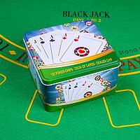 Покер, набор для игры (карты 54 шт, фишки 120 шт с/номин.) 15х15 см, микс, фото 1