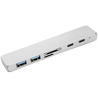 USB-хаб PowerPlant Type-C - HDMI 4K, USB 3.0, USB Type-C, SD, microSD