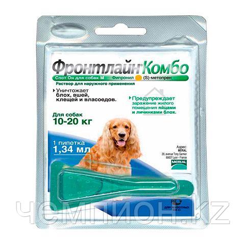 Frontline Combo M, Фронтлайн Комбо капли на холку для собак массой 10 – 20 кг, уп. 1 пипетка