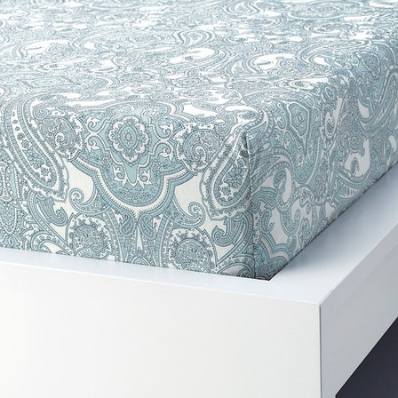 Простыня натяжная ЙЭТТЕВАЛЛМО синий 160x200 см ИКЕА, IKEA, фото 2