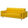 3-местный диван-кровать, АСКЕСТА  Шифтебу желтый ИКЕА, IKEA