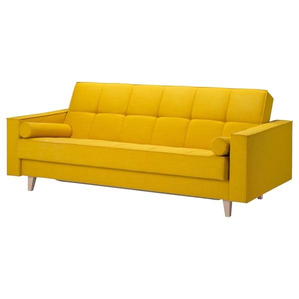 3-местный диван-кровать, АСКЕСТА Шифтебу желтый ИКЕА, IKEA - фото 1 - id-p73866668