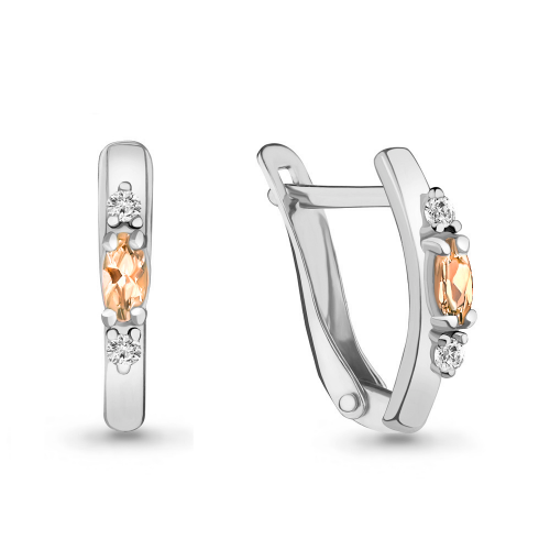 Серебряные серьги с фианитом Aquamarine 46901Е.5