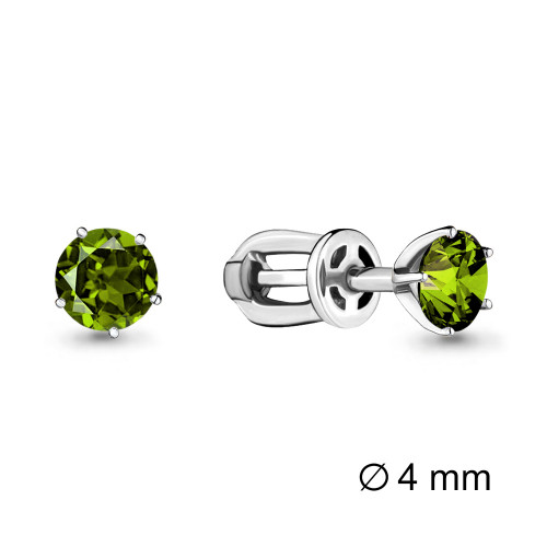 Серьги из серебра с хризолитом Aquamarine 4403607.5
