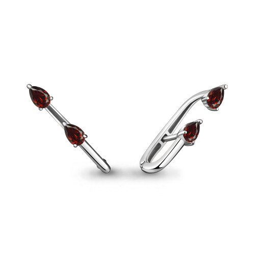 Серебряные серьги с гранатом Aquamarine 4822603.5