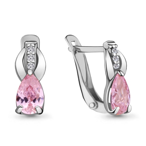 Серебряные серьги с фианитом Aquamarine 46865В.5