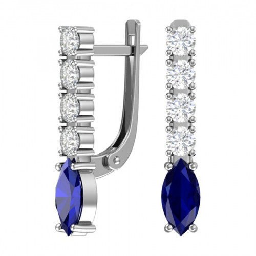 Серьги из серебра с кварцем синт. Pokrovsky 2101139-03505 2101139-03505