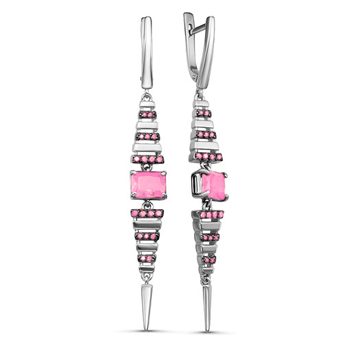 Серьги из серебра с фианитом Teosa 2000-0299-ROD-k