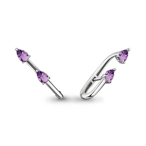 Серьги из серебра с аметистом Aquamarine 4822604.5