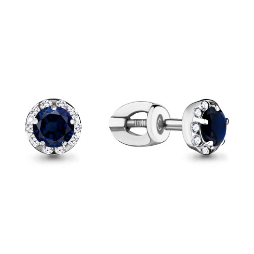 Серьги из серебра с фианитом Aquamarine 44085Б.5