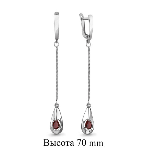 Серьги из серебра с гранатом Aquamarine 4472303.5