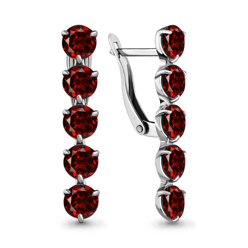 Серьги из серебра с гранатом AQUAMARINE 4706803.5