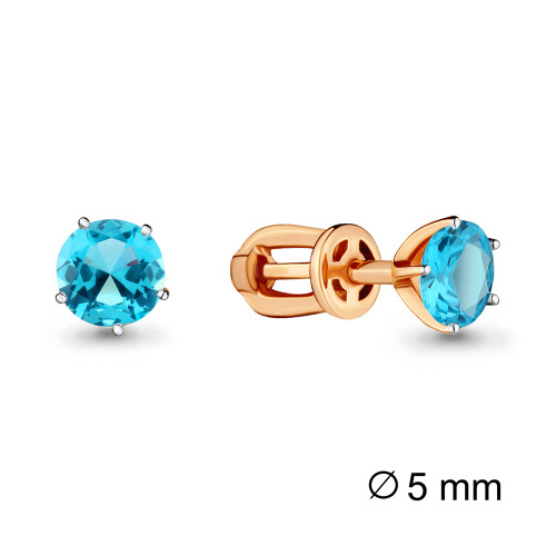 Серебряные серьги с топазом свисс AQUAMARINE 4403705.6