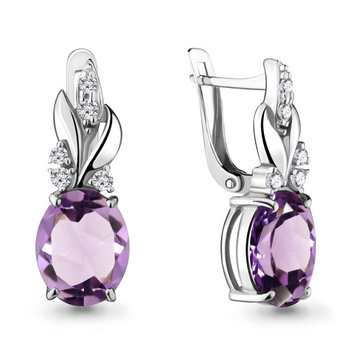 Серебряные серьги с аметистом Aquamarine 4492004А.5
