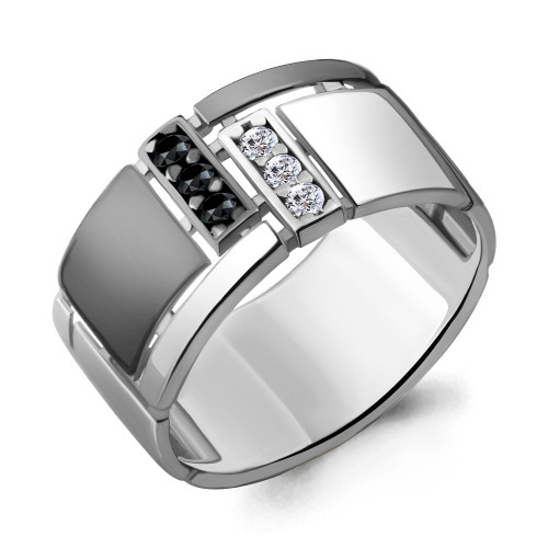 Серебряное кольцо с фианитом и шпинелью Aquamarine 68606АЧ.5