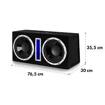 Активный автомобильный сабвуфер 2 x 25 см (10 ") 2100 Вт LED, фото 3