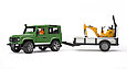 Bruder Игрушечный Внедорожник Land Rover Defender с прицепом и экскаватором JCB (Брудер), фото 3