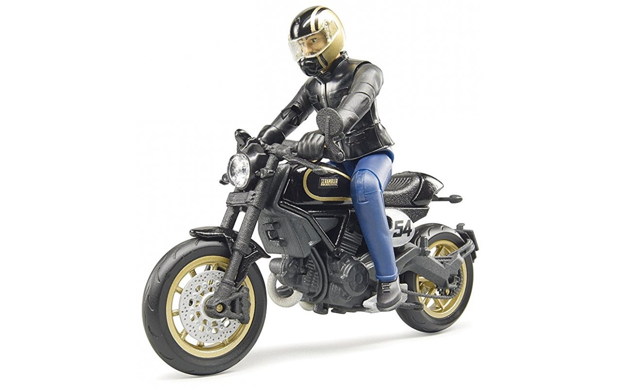Bruder Игрушечный Мотоцикл Scrambler Ducati Cafe Racer с мотоциклистом (Брудер)