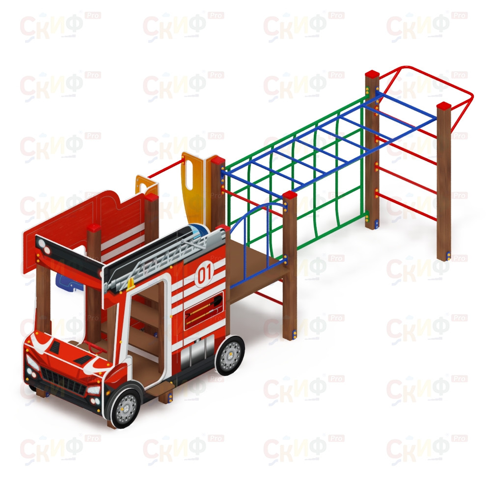 Детский игровой комплекс «Пожарная машина» ДИК 1.03.2.04-01 Н=750